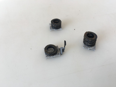 3 Weathered Pallets With/6 Truck Tires on Pallets and Pallet Jack HO Scale Train