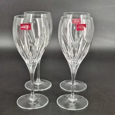4 Cristal d'Arques Enchante 7.75" Wine Glasses Goblets Vertical Cuts