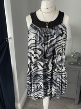 Stunning Zebra Print Sparkly Bubble Hem Dress Or Tunic By ONE-OFF Size 16-18
