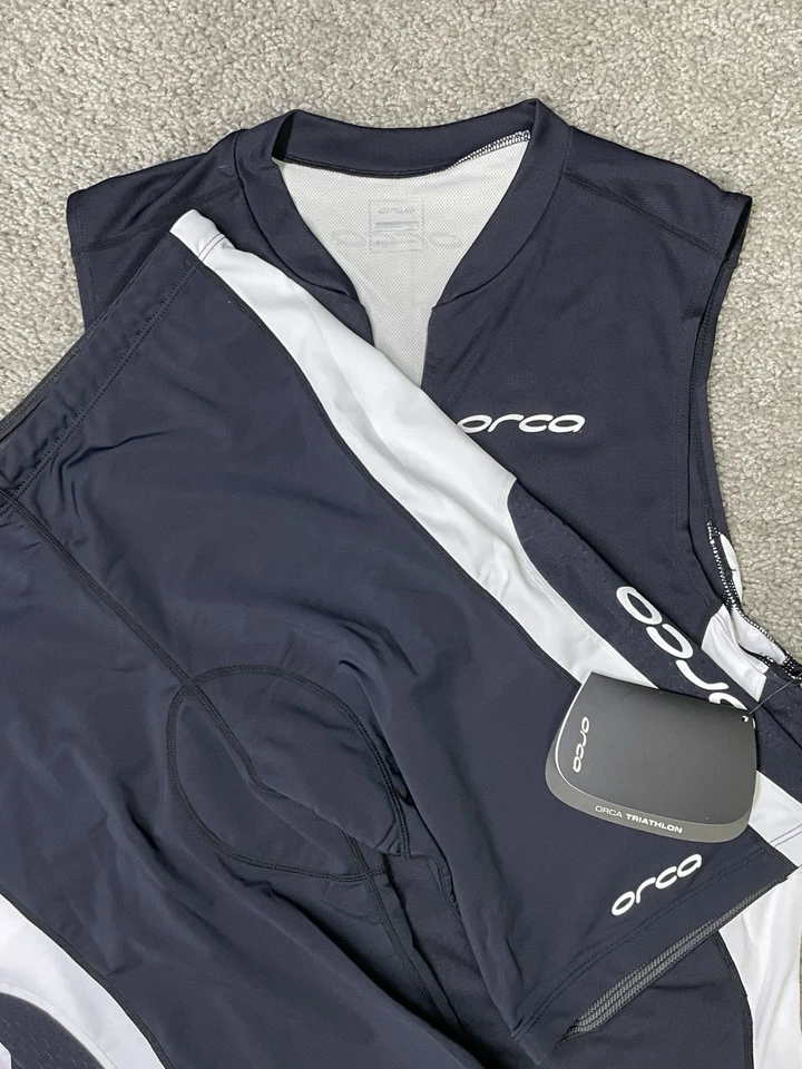 Nuevo con etiquetas Traje de Triatlón Orca Hombre Carrera 2 Piezas 2XL Negro Rojo Blanco Triatlón Foto 3 de 4