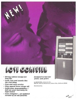Love Computer Edco Mtg. Vending Arcade FLYER / Brochure / Ad - Excellent - RARE