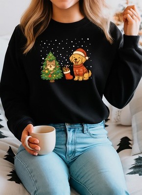 2025 Weihnachtssweatshirt, Disney Family Pullover, Katzen und Hund (swt)