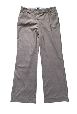 Express Womens Editor Beige Striped Dress Pants Wide Leg Size 4 Career Casual