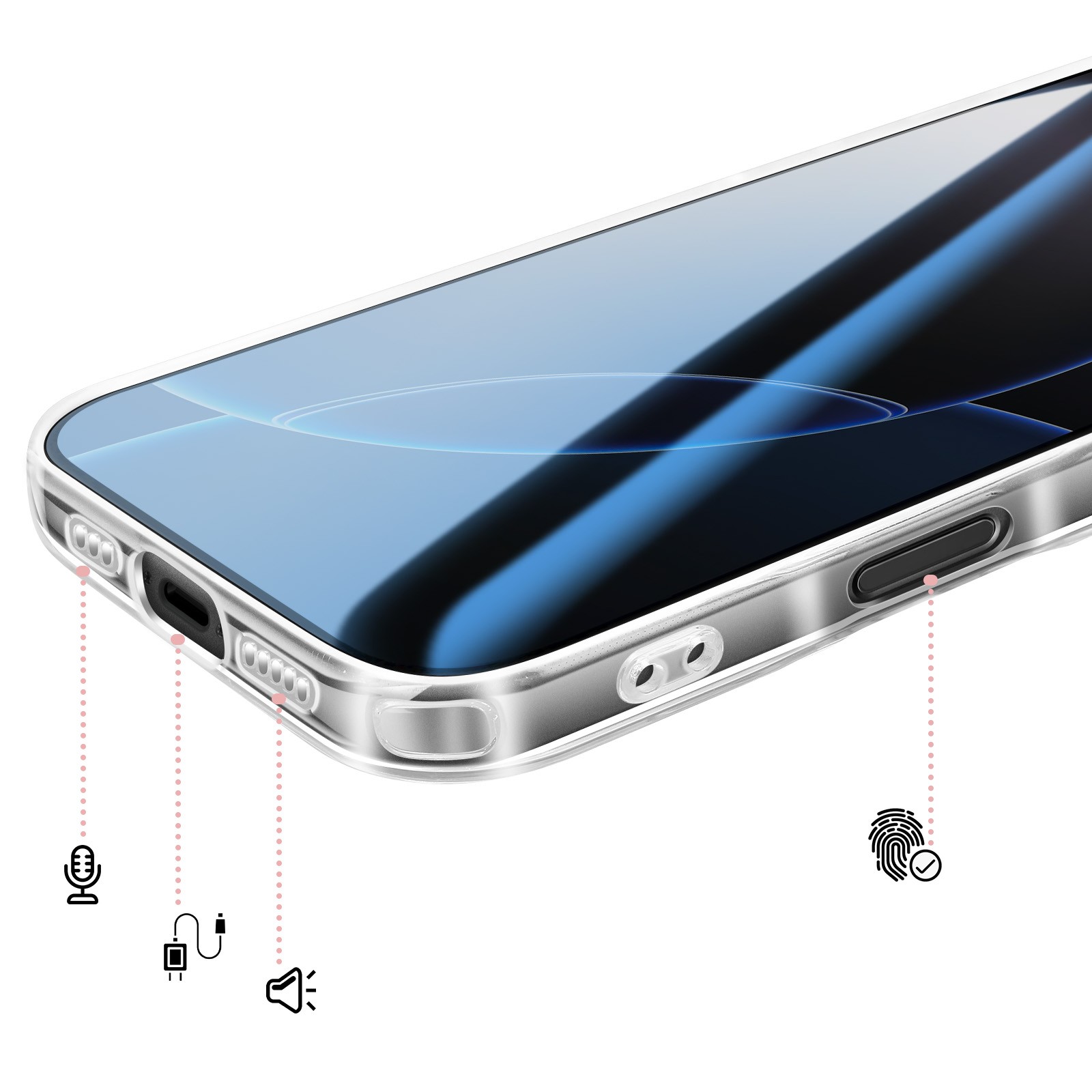 Coque iPhone 16 Pro Avizar antichoc double matière transparente - 4