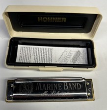 M. Hohner Marine Band Harmonica No. 1896 A440 Key of G made in Germany w/ Box
