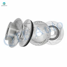 Set of 4 Front 296-Rear 291.5 Drilled Brake Disc Rotors To 2011-2017 Nissan Juke