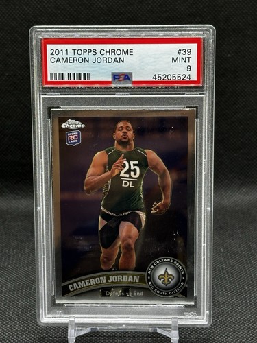 2011 Topps Chrome Cameron Jordan #39 RC PSA 9 MINT Rookie Saints Low Pop Rare