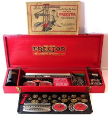 COMPLETE 1931 A C GILBERT ERECTOR SET #6 BOILER MODEL FINE CONDITION IN WOOD BOX