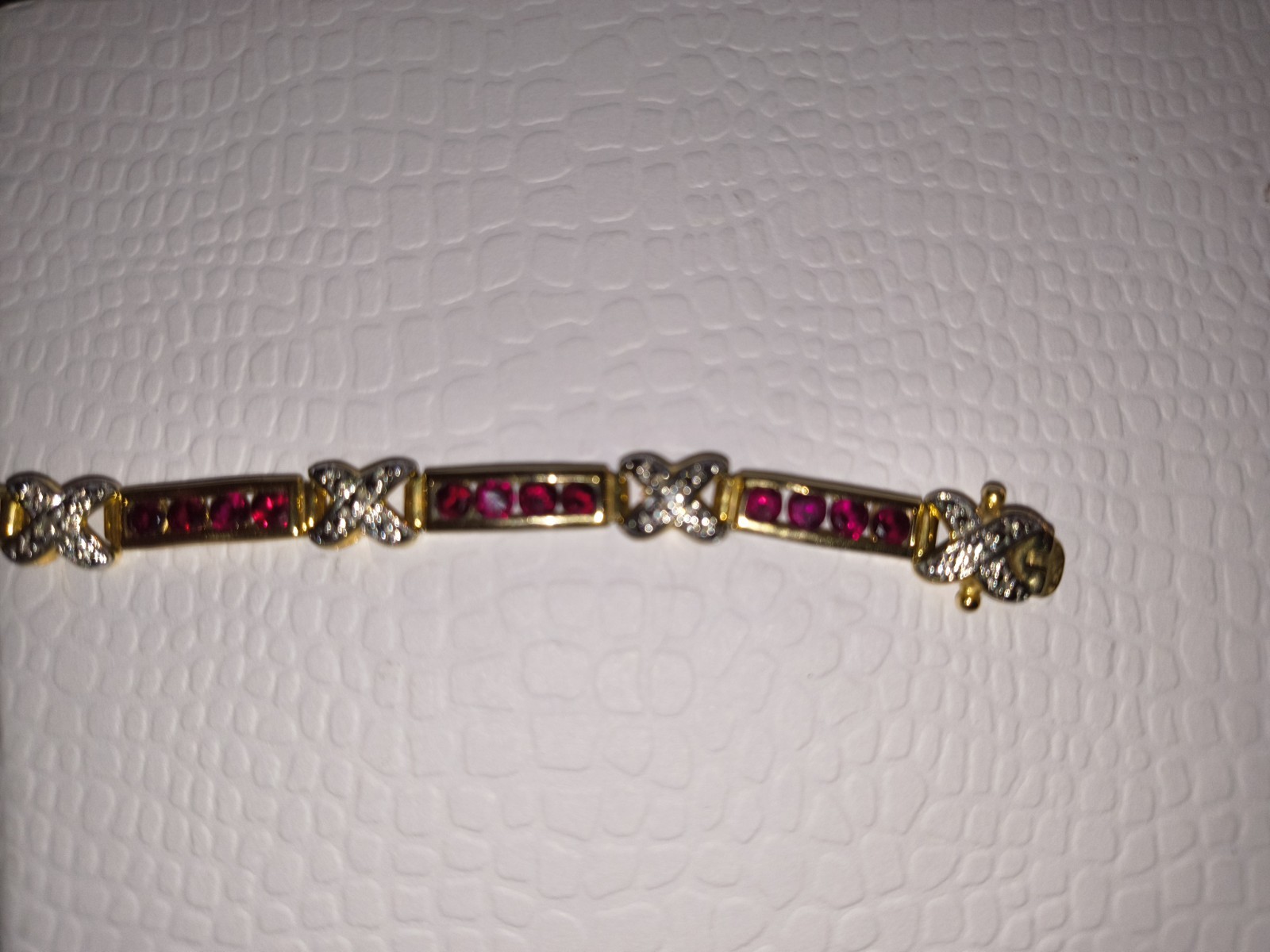 Ruby Bracelet 925 Silver Gold Plated - image 4