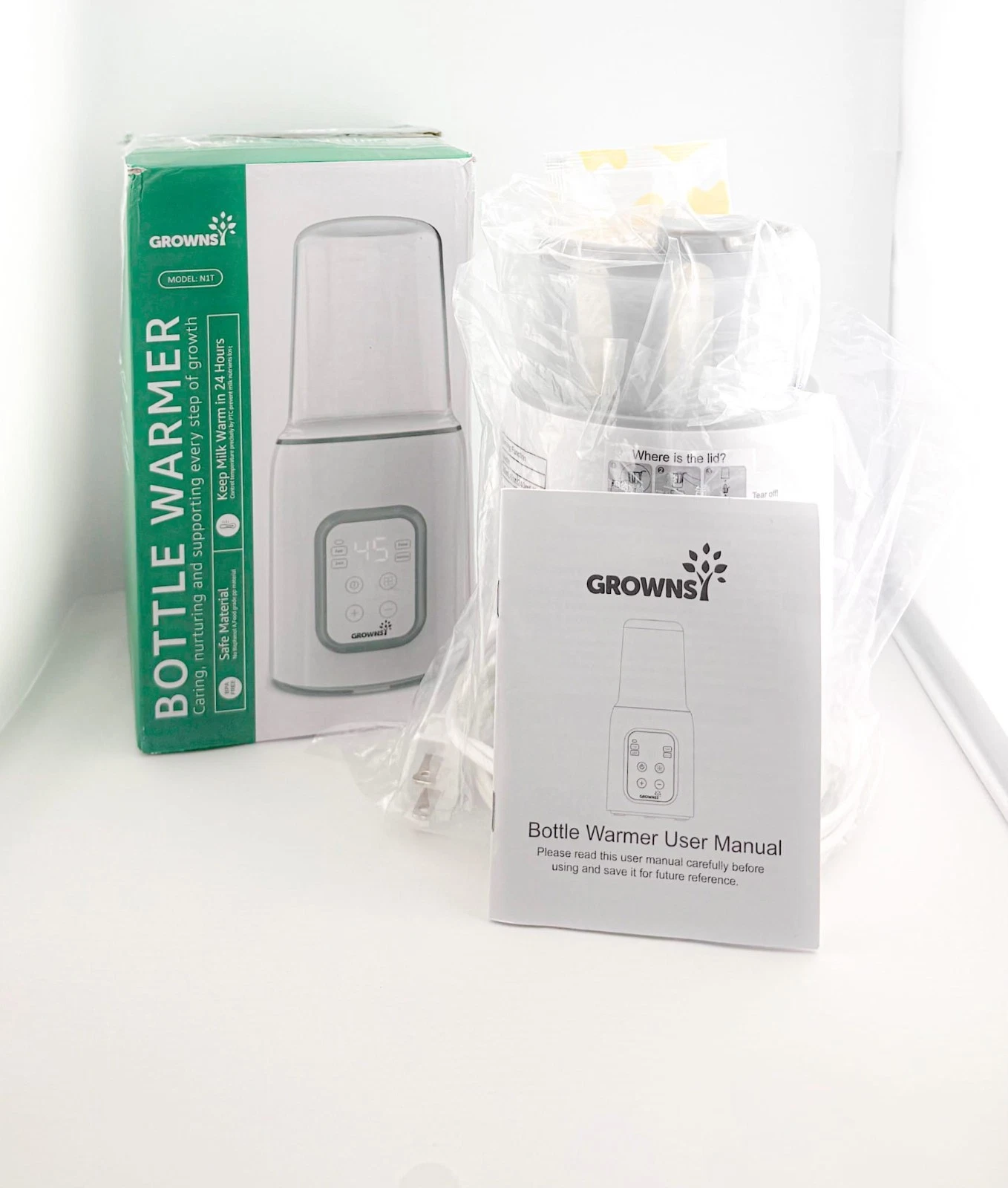 GROWNSY Baby Bottle Warmer N1T Fast Milk Warmer Sterilizer 24H Keep Warm-A1