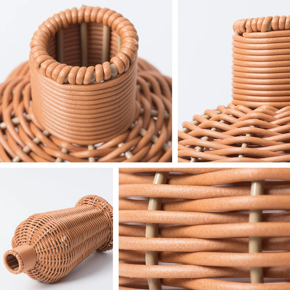 Imitation Weave Rattan Bottle Basket Vase Wicker Dried Flowers Pampas Grass Vase - Image 4 of 4