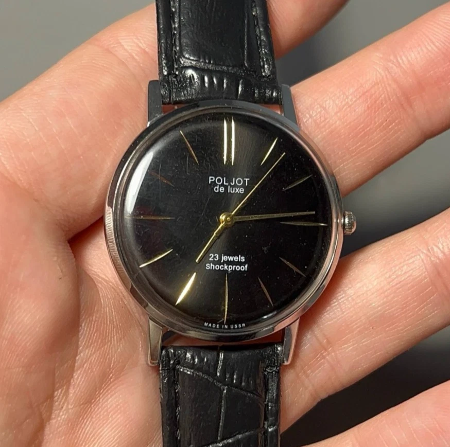 Wristwatch Poljot DE Luxe Ultra Slim 1 MChZ Mechanical Vintage Soviet - Image 2 of 4