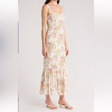 Reformation Irisa Floral Trumpet Dress size 8