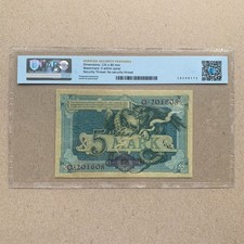 Sleeping Dragon 1904 Certified German 5 Mark Banknote Germany Berlin Currency