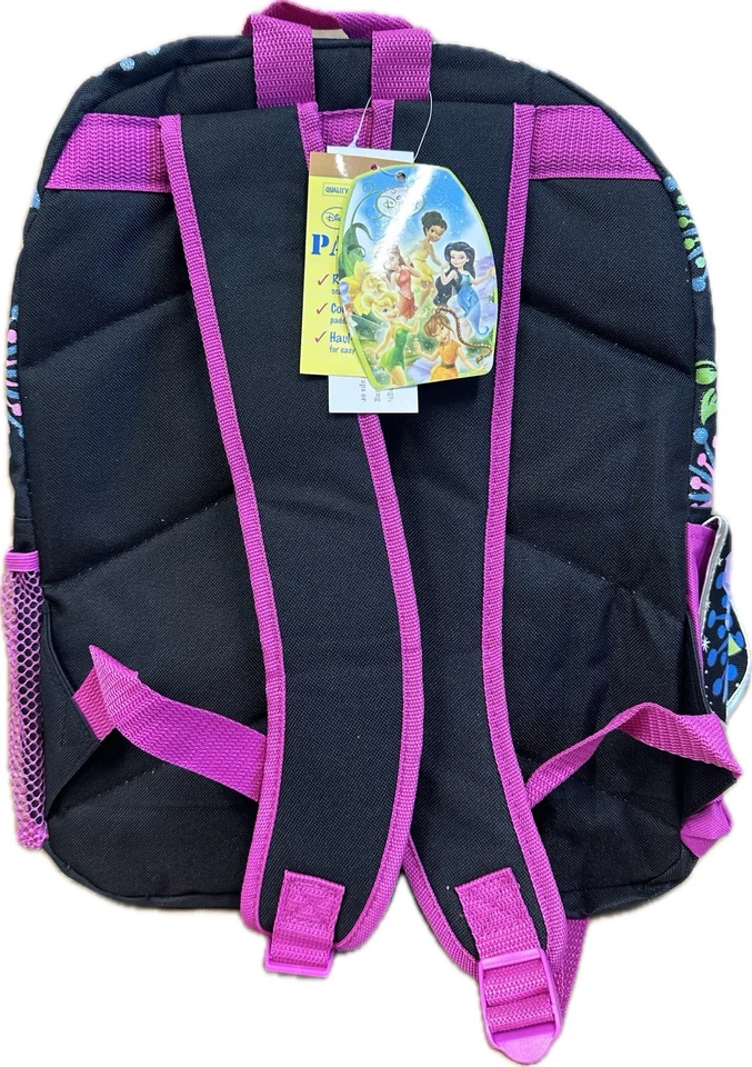 Mochila Grande - Disney - Campanilla - Grupo Niñas Flores Negras 16" Bolso Escolar Foto 2 de 4