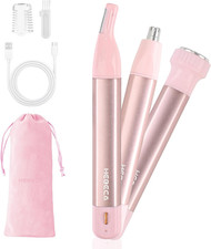 Nose Hair Trimmer for Women 3In1 Facial Hair Removal Trimmers- Rechargeable, Wat