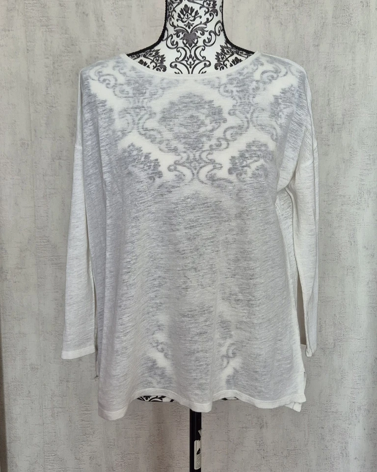 haut hartford taille 2/38/M maille fine blanc coton - Photo 1/4