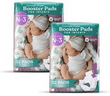 Naturally Nature Diaper Booster Pads Nighttime Leak Prevention Adhesive Liners G