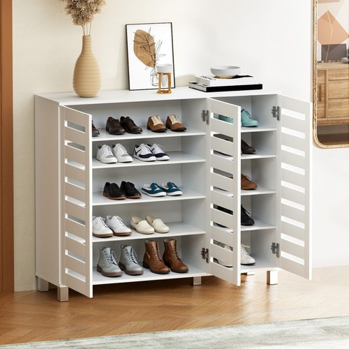 Artiss Shoe Rack Cabinet 30 Pairs Adjustable Shelf White - Picture 7 of 7