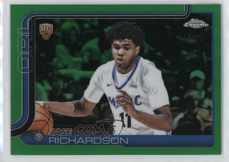 2025-26 Topps Chrome Green Refractor 45/99 Jase Richardson #275 11o2