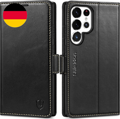 SHIELDON Hülle Für Galaxy S25 Ultra 6,9'' 5G, Case [Echtleder] [RFID Blocker] [St