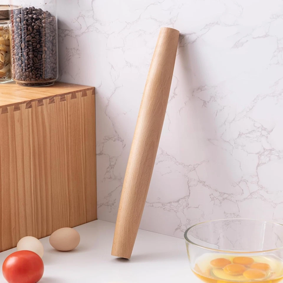 AISOSO French Rolling Pin, 15.75 Inches Wood Rolling Pins for Baking, Extra Long Foto 4 de 4