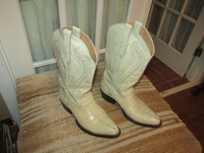 Palomino Cowboy Western Boots  Genuine Bone Caiman Men's Size 7 E Mex 26