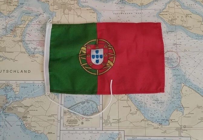 LINDEMANN Gastlandflagge / Fahne Portugal, Schiffsflaggenstoff, 20 x 30cm, Bändsel und Öse