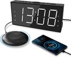 Dual USB Loud Alarm Clock with Bed Shaker Vibrating for Heavy Sleepers Deaf LED