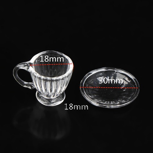 1:12 Dollhouse Mini Glass Tea/Coffee Cup Model Kitchen Tableware Decoration - Bild 3 von 12