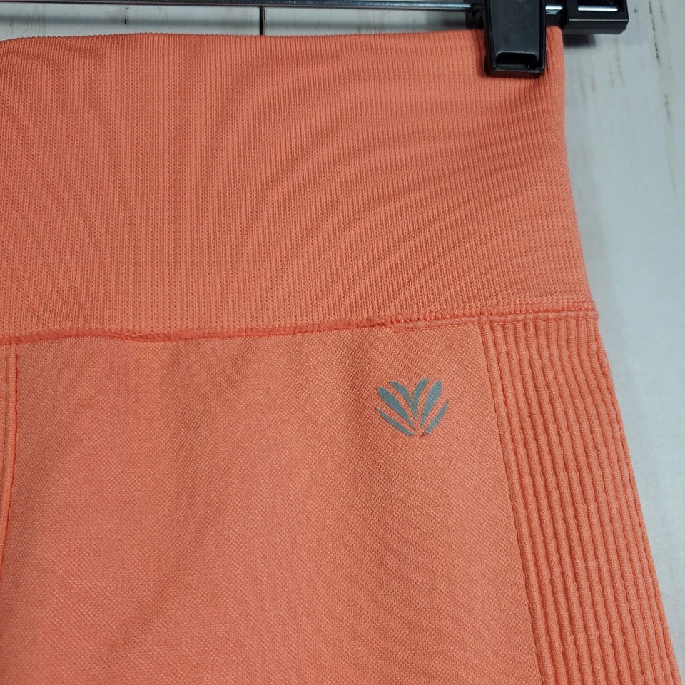 Forever 21 Leggings Mujer S Pequeños Naranja Recortados Tiro Medio Ajustados Acanalados Activos Foto 4 de 4