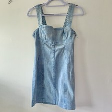 NWT Urban Outfitters Denim Blue Mini Dress Cut Out Womens Size Medium Brand New