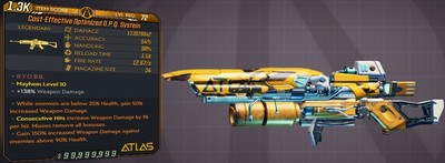 [BORDERLANDS 3 - PC/PS/XB] M10/L72 O.P.Q. SYSTEMS - 1.139.788x2 DMG - MODDED