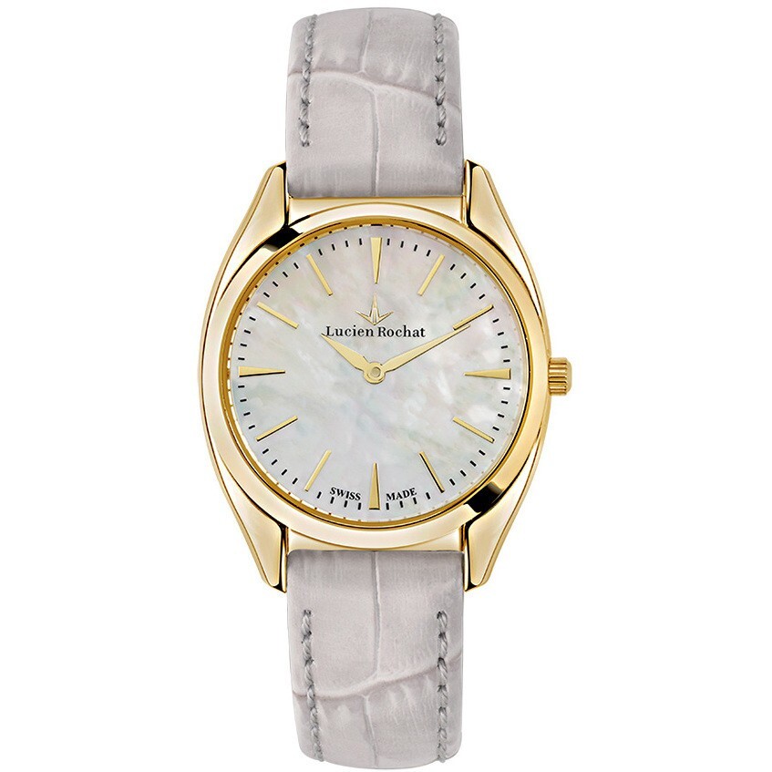 OROLOGIO DONNA SWISS MADE MADRE PERLA E ORO PVD LUCIEN ROCHAT VETRO ZAFFIRO 32mm