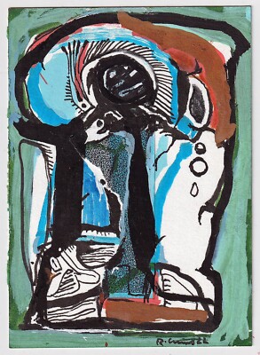 R.Staab  Einer weinte'', 2022, Mischtechnik, Karton  14,8x10,5cm,Unikat,Original