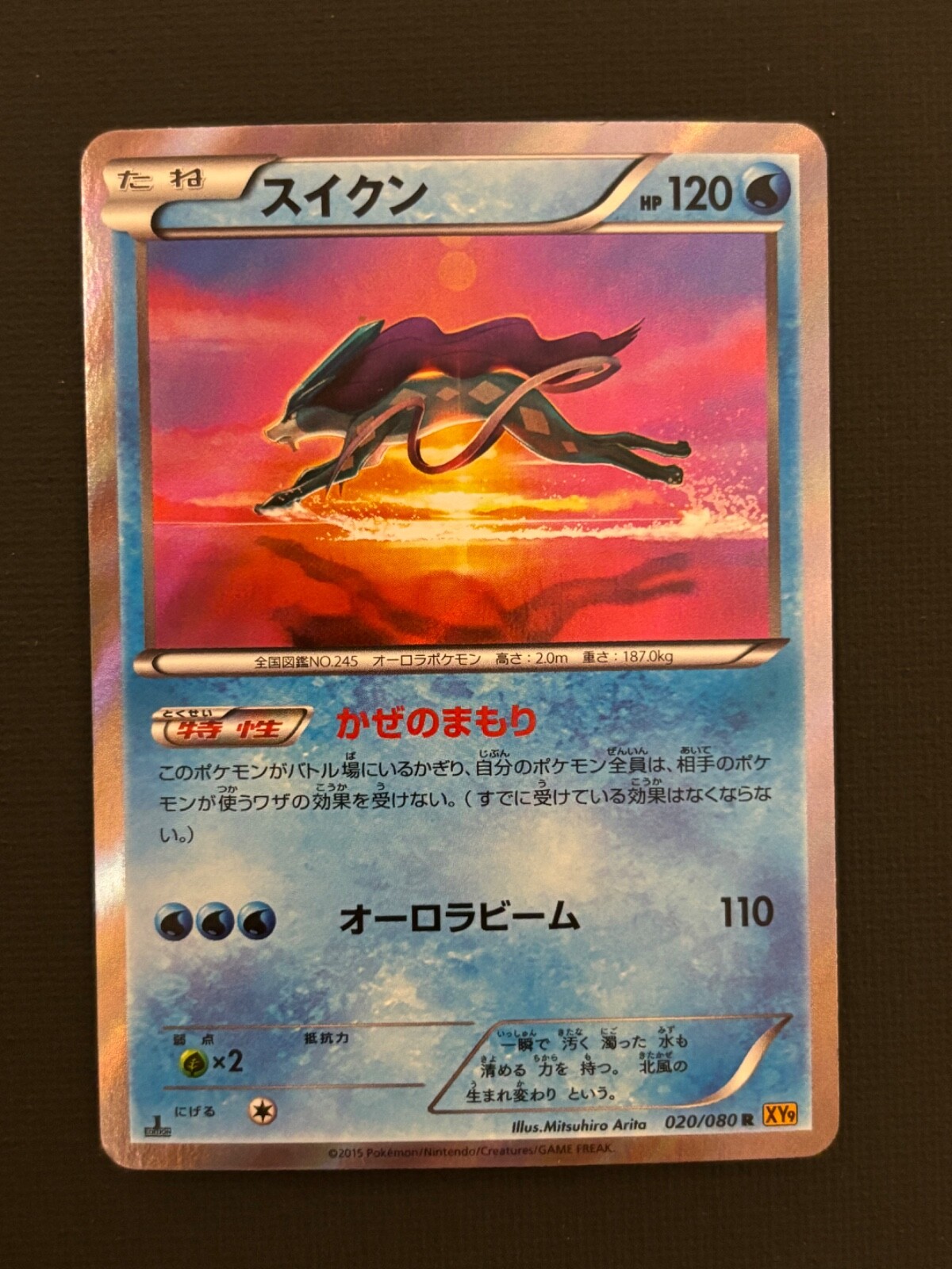 Suicune 020/080 Rare XY Holo Rage of the Broken Heavens Pokemon TCG Card