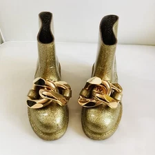 J W Anderson Gold Chain Rubber Boots SZ 6.5