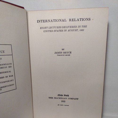 Internationale Beziehungen (1922) von James Bryce HC Antik Politik - Bild 2 von 17