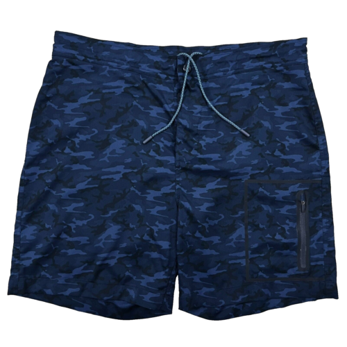 Mack Weldon Shorts Men’s Large 36 Blue Camo Hybrid Board Stretch Swimming Trunks - Picture 1 of 18