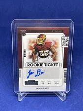 JAMIN DAVIS 2021 PANINI CONTENDERS ROOKIE TICKET AUTO RC #151