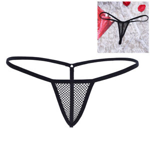 Women Micro Panties G-string Mesh Crotchless Thong T-Back Briefs Knickers Bikini