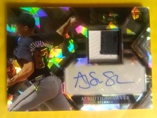 2022 Panini Select AJ Smith Shawver CRACKED ICE Rookie Jersey Patch Auto #7/23