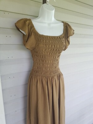 MOON RIVER Flutter Sleeve Smocked Midi Dress Olive Green NWT$149 | eBay MOON RIVER Flutter Sleeve Smocked Midi Dress Olive Green NWT$149 | eBay