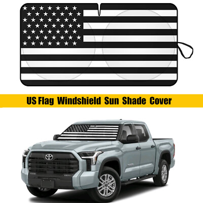 For Toyota Tundra Car Windshield Sun Shade Visor US Flag UV Block Shield Cover