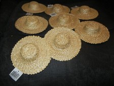 Straw Hats for Crafting Suitable for Dolls, Bears 3  , 4" and 6" NWT