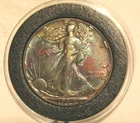 1944 WALKING LIBERTY HALF DOLLAR TONED & UNCIRCULATED ID NO. 25-224