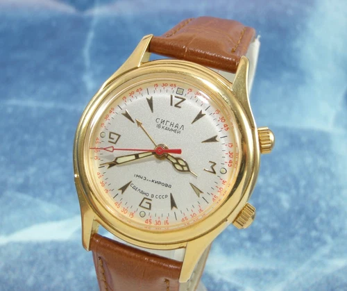 POLJOT SIGNAL Alarm Bzzzz Vintage USSR Mechanical Watch Serviced Excellent