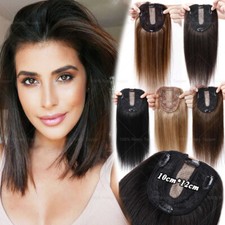 Mono Silk Base 100 Remy Human Hair Topper Clip In Top Hairpiece Wig Women Thick