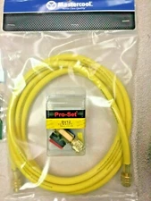 RI34a Mastercool Refrigeration Hose 10' or 120" Yellow,  CPS Ball Valve, BV12