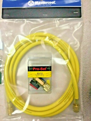 Mastercool Refrigeration Hose, 1/2'' ACME, 10' or 120'' Yellow,  Ball Valve, BV12